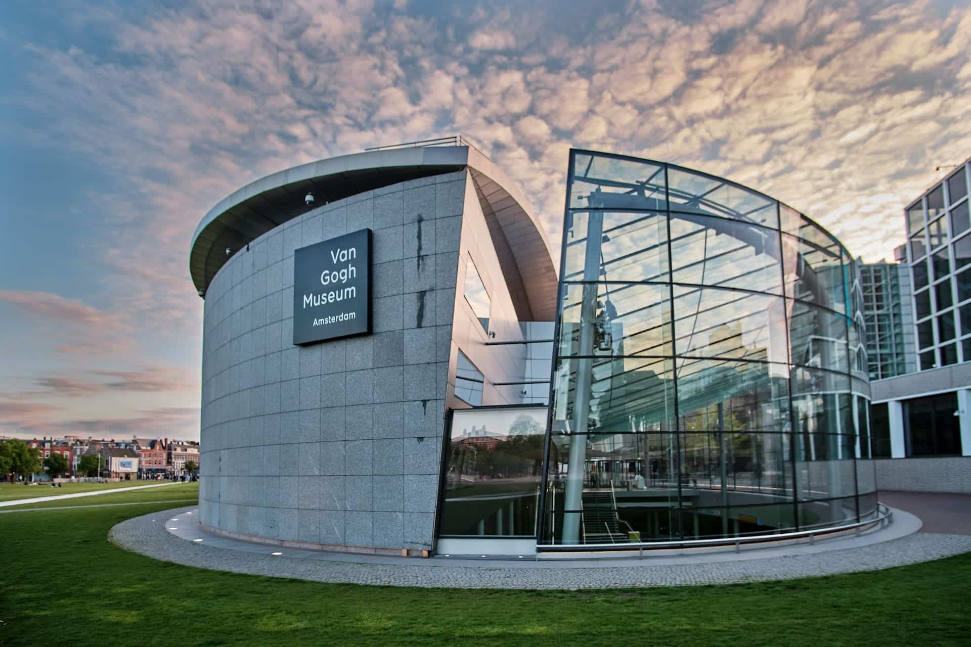 The Van Gogh Museum on Museumplein at dusk